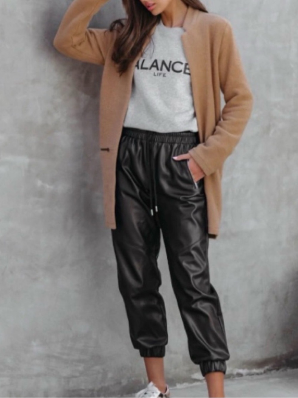 BAGATELLE Faux Leather Joggers